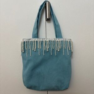 Fashion Brand Company Blue Beaded Tote